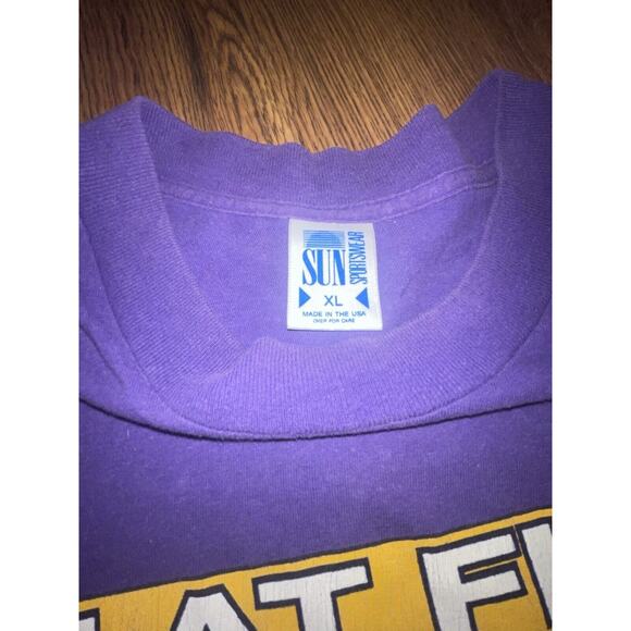 Vintage 90’s Garfield Jim Davis Big Print Graphic Purple Shirt XL RARE FIND - Picture 5 of 7